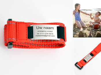 id armband klittenband met uw gegevens (160a)